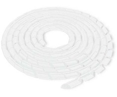 Qoltec Organizer do kabli 10mm | 10m | Baltas/ transparentny