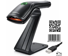Qoltec Precyzyjny Skaner czytnik kodów kreskowych 1D 2D + stojak na skaner | QR | EAN | USB