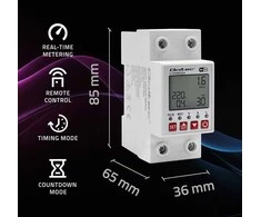 „Qoltec 63A“ relė, skirta DIN bėgeliui, su elektros skaitikliu | Laikmatis | Tuja | Belaidis internetas | LED