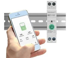 Qoltec 63A relė DIN bėgeliui su elektros skaitikliu | TUYA | Wifi | PROTINGAS GYVENIMAS