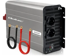 Qoltec Przetwornica napięcia MS Wave | 12V na 230V | 3000/6000W | USB | Kompatybilna su LiFePO4 GEL AGM