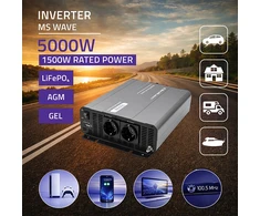 Qoltec Przetwornica napięcia MS Wave | 12V na 230V | 2500/5000W | USB | Kompatybilna su LiFePO4 GEL AGM