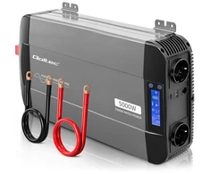 Qoltec Przetwornica napięcia Pure Sine Wave | 12V na 230V | 2500/5000W | LCD | USB | USB-C | Kompatybilna su LiFePO4 GEL AGM