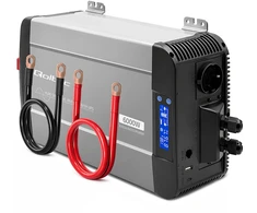 Qoltec Przetwornica napięcia Pure Sine Wave | 12V na 230V | 3000/6000W | UPS BYPASS | LCD | USB | USB-C | Kompatybilna su LiFePO4 GEL AGM