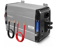 Qoltec Przetwornica napięcia Pure Sine Wave | 12V na 230V | 3000/6000W | LCD | USB | USB-C | Kompatybilna su LiFePO4 GEL AGM