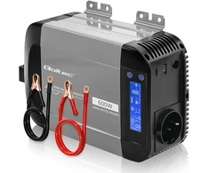 Qoltec Przetwornica napięcia Pure Sine Wave | 12V na 230V | 300/600W | LCD | USB | USB-C | Kompatybilna su LiFePO4 GEL AGM