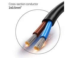 Qoltec Przewód zasilający CEE 7/16 (C) | 2x0.50 mm² | miedź Cu | odizolowany lutowany | 1.8m