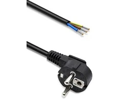 Qoltec Kabelis zasilający | wtyczka kątowa SCHUKO CEE 7/7 (E/F) | miedź Cu | odizolowany lutowany | 3x0.75 mm² | 3m
