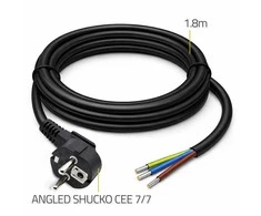 Qoltec Kabelis zasilający | wtyczka kątowa SCHUKO CEE 7/7 (E/F) | miedź Cu | odizolowany lutowany | 3x1.00 mm² | 1.8m
