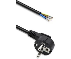 Qoltec Kabelis zasilający | wtyczka kątowa SCHUKO CEE 7/7 (E/F) | miedź Cu | odizolowany lutowany | 3x0.75 mm² | 5m