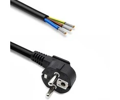 Qoltec Kabelis zasilający | wtyczka kątowa SCHUKO CEE 7/7 (E/F) | miedź Cu | odizolowany lutowany | 3x1.50 mm² | 3m