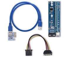 Qoltec PCI-E Riser 1x-16x USB 3.0 SATA IDE MOLEX kabelis
