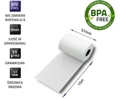 QOLTEC galas ritinys 57 x 15 55g/m2 10vnt be BPA