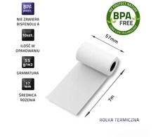 QOLTEC terminis ritinys 57 x 7 55g/m2 10vnt be BPA