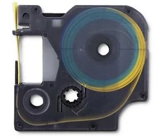 QOLTEC 50231 Heat shrink tube for DYMO D1/DM1 12mm x 1.5m Geltona Juodas overprint