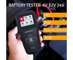 „Qoltec“ skaitmeninis akumuliatorių testeris 3in1 su LCD ekranu | Angliškas meniu | 6V | 12V | 24V | 10Ah–200Ah