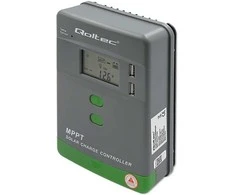 Adapteris Saulės valdiklis įkrovimo mppt su temperatūros jutiklis 20a12v / 24v lcd 2 x usb Qoltec