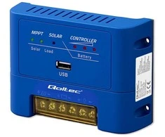 Qoltec Solarny regulator ładowania MPPT 15A do zasilania odbiorników DC i ładowania akumulatorów 12V / 24V | AGM