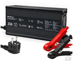 Qoltec Specjalistyczna kroviklis do akumulatora LiFePO4 12V | 20A | PF 0.9 | LED | Inteligentne ładowanie