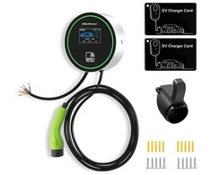 „Qoltec“ elektromobilių įkrovimo stotelė 2 viename, 2 tipo, 22 kW, su „Wi-Fi“, 5 m