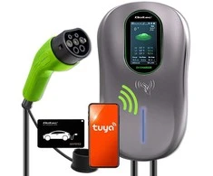 „Qoltec EV2w1 Type 2“ įkrovimo stotelė | 22 kW | „Wi-Fi“ | TUYA | LCD | RFID | 3 fazės | Sieninė dėžutė | 5 m
