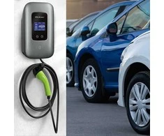 Qoltec Stacja ładowania EV Typ2 automobiliui elektrycznego i hybryd | 3 fazy | 22kW | 32A | Wi-fi | LCD | RFID | Smart life | TUYA | Wallbox | 5m