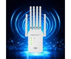 Qoltec WiFi signalo stiprintuvas AX300 6 antenos 2x RJ45