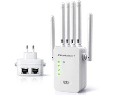 Maršrutizatorius Qoltec Stiprintuvas sygnału WiFi | Repeater | Access Point | N300 | 6 anten | 2x RJ45