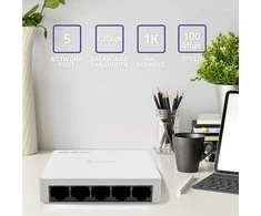 Šakotuvas Qoltec 52245 Tinklo jungiklis 5 x RJ45 prievadai | 100 Mbps | LAN