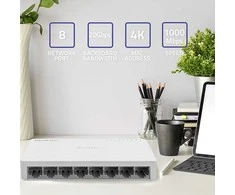 Šakotuvas Port Qoltec 52248 Tinklo jungiklis | 8 x RJ45 prievadas | 1000Mbps | LAN