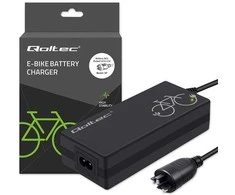 „Qoltec Fast“ įkroviklis elektriniam dviračiui 36V | 42V | 2A | Bosch 3 kontaktų kištukas + maitinimo laidas