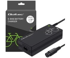 Qoltec Įkroviklis do roweru elektrycznego 36v | 42v | 2a | 3p-gx16 + kabelis zasilający