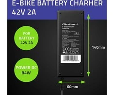 Qoltec greitas įkroviklis elektriniam dviratiui 36V 42V 2A 3P-GX16 su maitinimo kabeliu