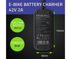 Įkroviklis elektriniam dviračiui Qoltec, juodas