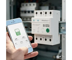 Qoltec 50976 Trifazė 63A relė DIN bėgeliui | 3P+N | Laikmatis | WiFi | Tuya | Išmanusis gyvenimas | Amazon Alexa | 4P