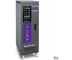 Qoltec Trójfazowy stabilizator napięcia AVR MULTIPROTECTION | 40kVA | Dokładność ± 3% | Serwomotor 3F | LCD | Expert Line