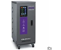 Qoltec Trójfazowy stabilizator napięcia AVR MULTIPROTECTION |15kVA | Dokładność ± 3% | Serwomotor 3F | LCD | Expert Line