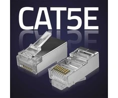 Kištukas jungtis modulinė rj45 cat5e ftp paauksuota kontaktai 100 vienetų Qoltec