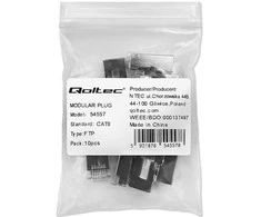 Qoltec Plug modulinė jungtis RJ45 | CAT6 | FTP | Paauksuoti kontaktai | 10 vnt