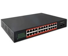 Šakotuvas Qoltec Przełącznik sieciowy SWITCH Gigabit Ethernet | 24x RJ45 | 2x SFP | 1000 Mb/s