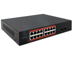 Šakotuvas Qoltec Przełącznik sieciowy SWITCH Gigabit Ethernet | 16x RJ45 | 2x SFP | 1000 Mb/s