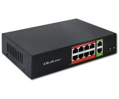 Šakotuvas Qoltec Przełącznik sieciowy SWITCH Fast Ethernet PoE | 8x RJ45 | 2x RJ45 Uplink | 120W | 10/100 Mb/s