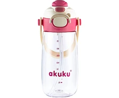 Akuku vaikiška gertuvė su šiaudeliu 480 ml. Rožinė, A0725