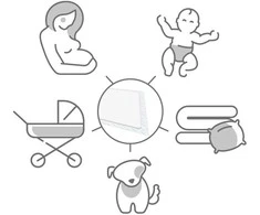 Snibbs Babyono kūdikio pervystymo paklotai 12vnt 60x90 509/12