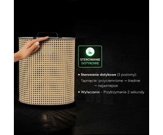 1,2W LED pastatomas įkraunamas lauko šviestuvas, medžio/juodos sp., 2800-3200K, dimeriuojamas, su saulės baterija