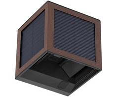 Sieninis šviestuvas 9W LED sieninis įkraunamas šviestuvas su saulės baterija ir judesio davikliu, rudas, 3000/4000/6000K, IP65