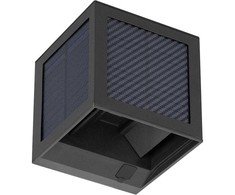 Sieninis šviestuvas 9W LED sieninis įkraunamas šviestuvas su saulės baterija ir judesio davikliu, juodas, 3000/4000/6000K, IP65