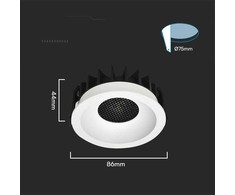 24W LED įleidžiamas šviestuvas, baltos/juodos sp., 3000-6400K, 24°