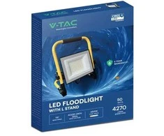 50W LED prožektorius su stovu, juodos/geltonos sp., 6500K, CREE LED chip