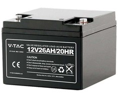 V-TAC 12V 26Ah gelio akumuliatorius, 5 metai garantija